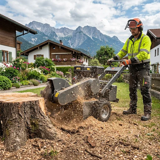 Stubbenfräsen München - Wurzelstockfräsung und Baumstumpf entfernen